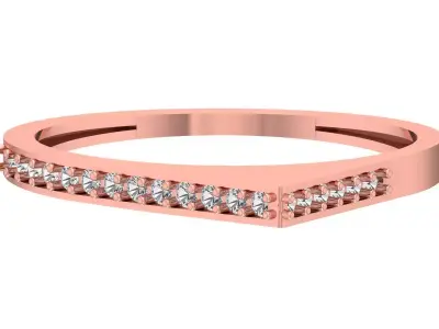 Solitaire Women Light Weight Band Ring 3D print model 45
