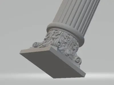 Artcam 3D piller relief 3D model
