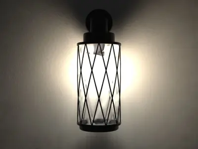 Wall Lantern with Smoky Glass - 3ds Max 3D model