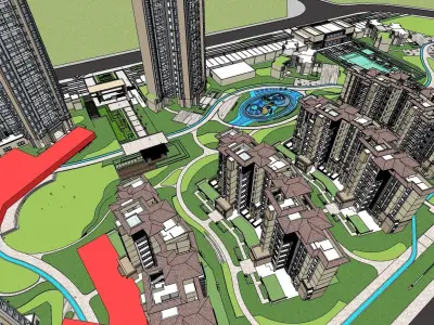 shopping mall complex 3D model