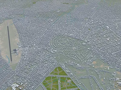 Mbuji Mayi Congo 20km AI Low-poly 3D model