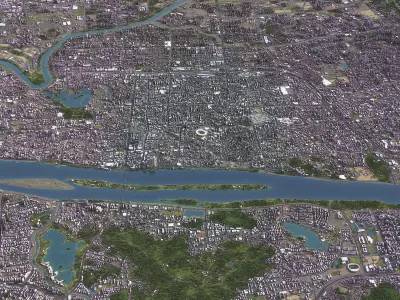 Changsha - 3D City Model Low-poly 3D model