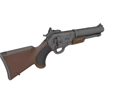 Shotgun Low-poly 3D model