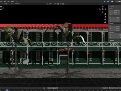 Classic Hawaian Building  the Frontier Inn Maui Hawaii 3D model