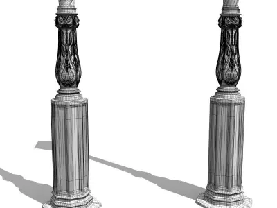Cast iron street lamps 3D model