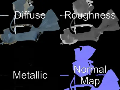 Natural Waterfall Cave Model Pack for Realistic Environments Low-poly 3D model