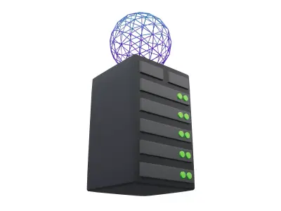 Server Computing Icon v1 001 Low-poly 3D model