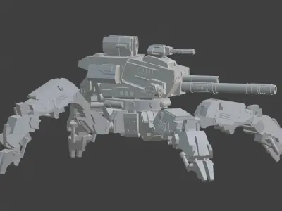 Spider gun walker 3D print model