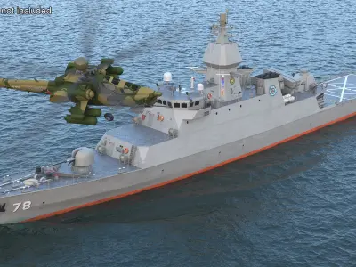  Iranian Destroyer Deylaman with Helicopter Rigged 