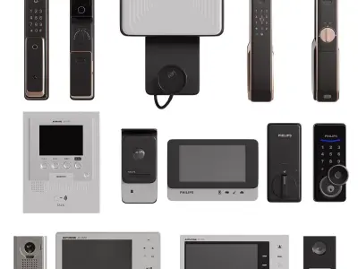 Equipment 8 Intercom And Security Set 3 Low-poly 3D model