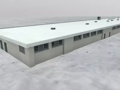 LIMC Hangars2 Low-poly 3D model