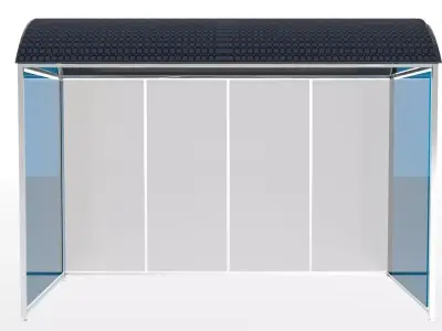 Solar Panel Bus Station 3D model