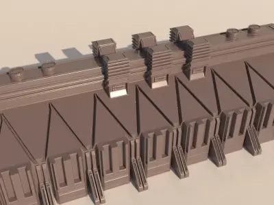 Sci-fi Factory building for 3Dprint 3D print model