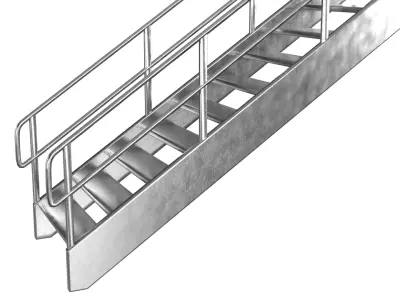 Metal Stairs PBR 03 Low-poly 3D model