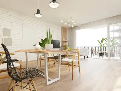 Interior Living Room Design Scene 3D model