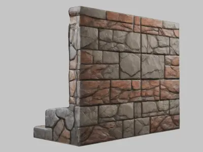 MEdieval Door Wall entrance modular Game Asset Low-poly 3D model