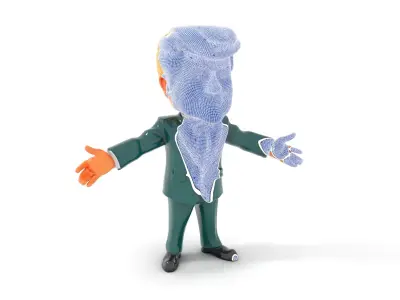 Stylish Businessman Character Rigged and Animated Low-poly 3D model