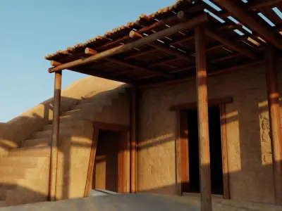 Common Desert House Low-poly 3D model