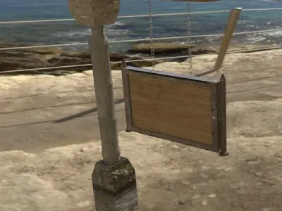 Old Road Sign  - Low Poly Low-poly 3D model