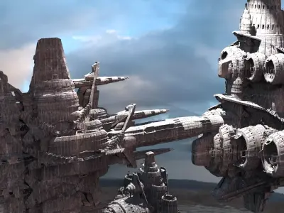 Mayan Future Temples Ships 4 3D model