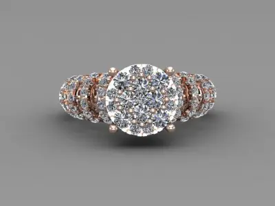 Rose Gold Women Diamond Ring 3D print model 3D print model 38