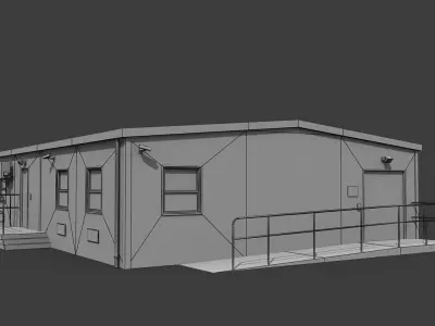 Temporary Office Low-poly 3D model