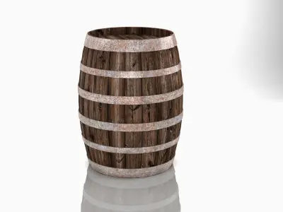 Wine Barrel 3D model 3D model