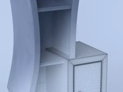 Cupboard bookcase with two doors 3D model