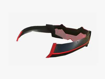 SciFi Glasses F05 Black Red - Character Design Fashion Low-poly 3D model