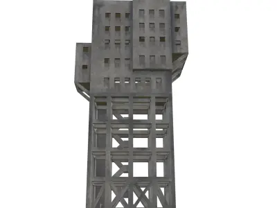 Game-ready Anti-Zombie Fortress - Shime coal mine  Low-poly 3D model