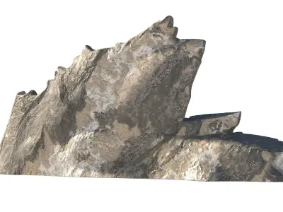 Grey cliff rock v11b Low-poly 3D model