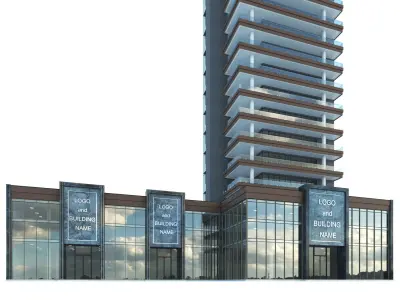 High rise office building No 3 3D model