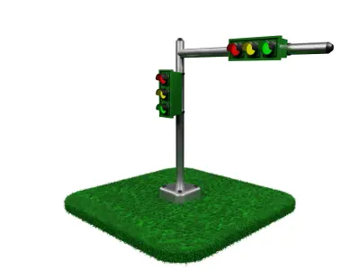Traffic Light Low-poly 3D model 2