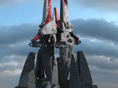 Dark Terra Former Mining tower Kitbash 1 3D model