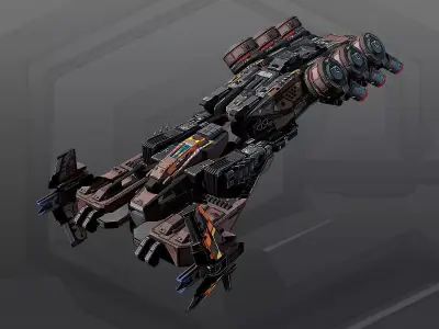 SF BURAN CARGO ship R7 Low-poly 3D model