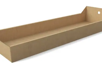 Cardboard Bed drawers DROPS  Low-poly 3D model