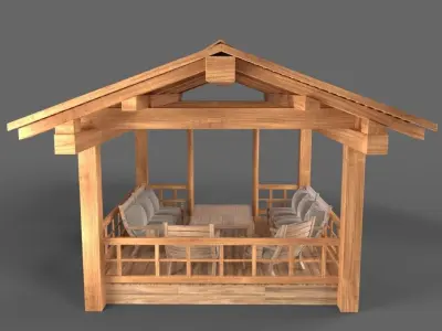 Wooden Pavillon 3D model