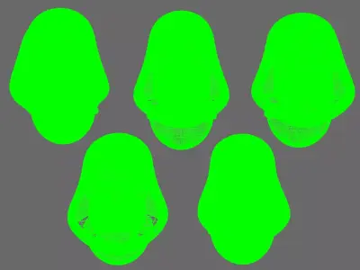 Space Knights V10 Hooded Exposed Heads Type A 3D print model