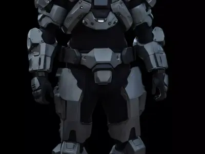 sci-fi armored soldier  3D model