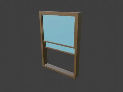  Simple Double Hung Window  Free low-poly 3D model