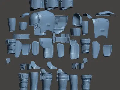 Mandalorian Armor Kit OneSix OneSixth 12inch Star Wars 3D print model