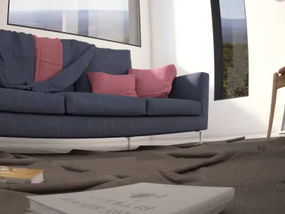 High Poly Folded Floor Carpet 3D model