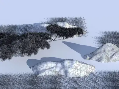 Backyard Design in Asian Style 3D model