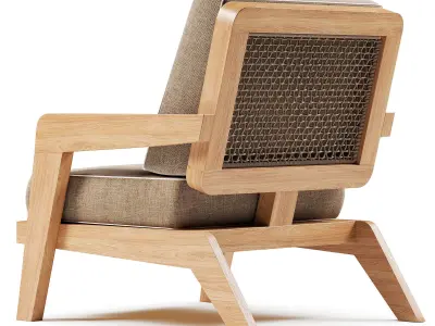 Avila Teak Lounge Chair 3D model