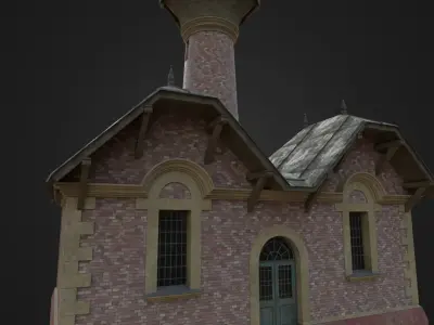 Old Hungarian Water Tower Low-poly 3D model