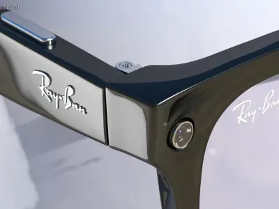 Black Ray Ban Stories Wayfarer Smart Glasses Clear 3D model