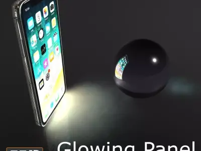 Glowing Screen Overlay for Phone TV Laptop Low-poly 3D model