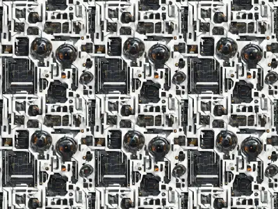 20 Seamless Sci-fi Patterns - White Cover Texture Texture