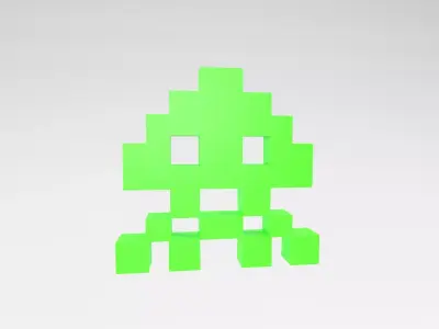 Space Invaders v1 001 Low-poly 3D model