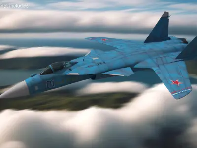  Sukhoi Su 47 Berkut Russian Supersonic Jet Fighter Rigged 